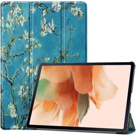 Mobigear Tri-Fold Samsung Galaxy Tab S7 FE Hülle Klapphülle - Mandelblüten