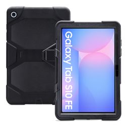 Xccess Survivor Essential Samsung Galaxy Tab S10 FE Hülle Kunststoff,Silikon Backcover + Ständer - Schwarz