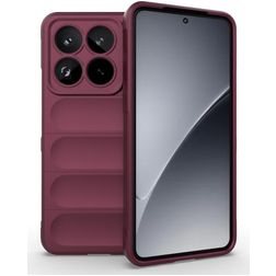 Mobigear Bumpy Xiaomi 15 Pro Hülle Flexibles TPU Backcover - Weinrot