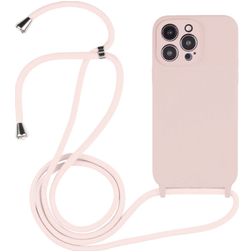 Mobigear Lanyard iPhone 14 Pro Silikon Handykette - Sand Pink