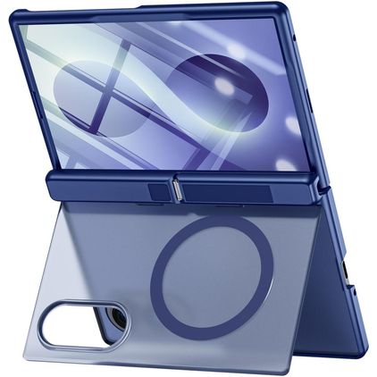 Mobigear Kickstand Samsung Galaxy Z Fold 8 MagSafe Hülle Hardcase Backcover Stoßfest mit Ständer - Blau