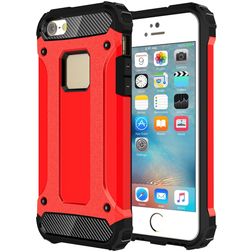 Mobigear Outdoor iPhone SE (2016) Hülle Hardcase Backcover Stoßfest - Rot
