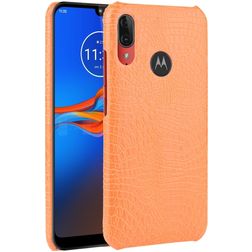 Mobigear Croco Motorola Moto E6 Plus Hülle Backcover - Orange