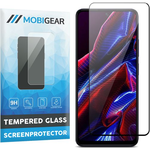 Mobigear Premium POCO X5 Panzerglas Displayschutz - Hüllenfreundlich - Schwarz