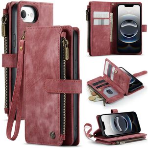 CaseMe C30 iPhone 16e Hülle Klapphülle Geldbörse - Rot