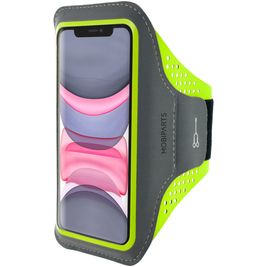 Mobiparts Comfort Fit Handyhalterung Joggen iPhone 11 Sporthülle Neopren Sportarmband - Neon Green