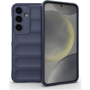 Mobigear Bumpy Samsung Galaxy S25 Hülle Flexibles TPU Backcover - Dunkelblau