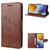 Mobigear Flowers Samsung Galaxy M23 Hülle Klapphülle Geldbörse - Braun