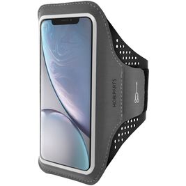 Mobiparts Comfort Fit Handyhalterung Joggen iPhone XR Sporthülle Neopren Sportarmband - Schwarz