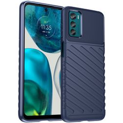Mobigear Groove Motorola Moto G42 Hülle Flexibles TPU Backcover - Blau