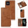Mobigear Wallet iPhone 12 Hülle Abnehmbare 2in1 Klapphülle Geldbörse - Braun