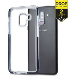 Mobilize Shatterproof Samsung Galaxy A8 (2018) Hülle Hardcase Backcover Stoßfest - Transparent / Schwarz