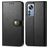 Mobigear Snap Button Xiaomi 12 Pro Klapphülle Portemonnaie - Schwarz