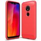 Mobigear Brushed Slim Motorola Moto G7 Play Hülle Flexibles TPU Backcover - Rot