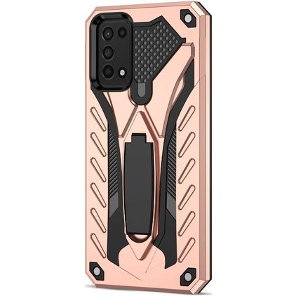Mobigear Armor Stand Samsung Galaxy A03s Hardcase Backcover Shockproof mit Ständer - Roségold