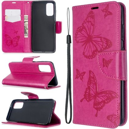 Mobigear Butterfly Samsung Galaxy S20 Hülle Klapphülle Geldbörse - Magenta