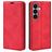 Mobigear Retro Slim Samsung Galaxy S26 Klapphülle Portemonnaie - Rot