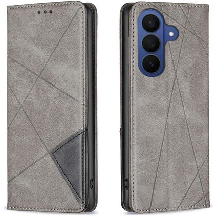 Mobigear Rhombus Slim Samsung Galaxy A37 Hülle Klapphülle - Grau