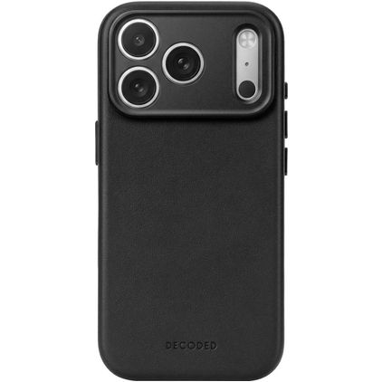 Decoded iPhone 18 Pro Max MagSafe Hülle Echtes Leder Backcover Stoßfest - Schwarz