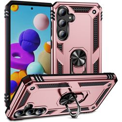 Mobigear Armor Ring Samsung Galaxy A35 Hülle Hardcase Backcover Stoßfest mit Ringhalter - Roségold