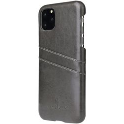 Fierre Shann Premium Card iPhone 11 Hülle Backcover mit Kartenhalter - Schwarz