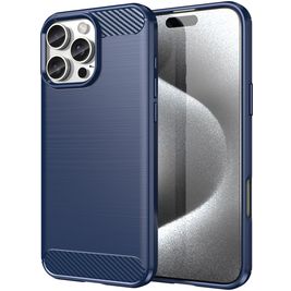 Mobigear Brushed Slim iPhone 16 Pro Hülle Flexibles TPU Backcover - Blau