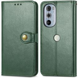Mobigear Snap Button Motorola Edge 30 Pro Hülle Klapphülle Geldbörse - Grün