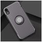 Mobigear Armor Ring iPhone XR Hülle Hardcase Backcover Stoßfest mit Ringhalter - Grau