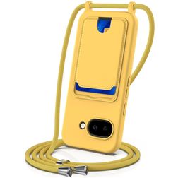 Mobigear Lanyard Card Google Pixel 10a Silikon Handykette mit Kartenhalter - Gelb