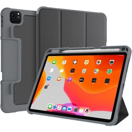 Mutural Tri-Fold Tough iPad Pro 11 Zoll (2022) Hülle Klapphülle + Stifthalter - Schwarz