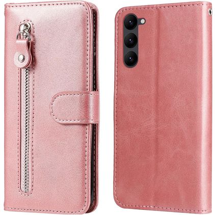 Mobigear Zipper Samsung Galaxy S23 Hülle Klapphülle Geldbörse - Roségold