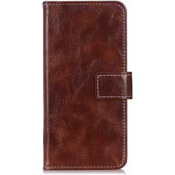 Mobigear Basic LG K50s Hülle Klapphülle Geldbörse - Braun