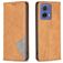 Mobigear Rhombus Slim Motorola Moto G85 Klapphülle - Cognac