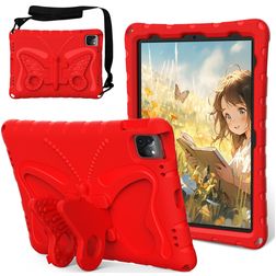 Mobigear Butterfly iPad Air 11 Zoll (2026) Hülle EVA Schaum Backcover + Schulterträger + Ständer - Rot