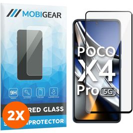 Mobigear Premium POCO X4 Pro 5G Panzerglas Gehärtetes Glas Displayschutz - Hüllenfreundlich - Schwarz (2er Pack)