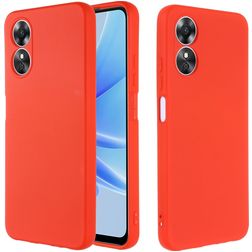 Mobigear Rubber Touch OPPO A17 Silikon Hülle Backcover - Rot