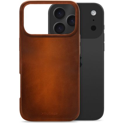 Mobilize Premium iPhone 17 Pro Max MagSafe Hülle Echtes Leder Backcover - Burned Cognac