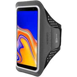 Mobiparts Comfort Fit Handyhalterung Joggen Samsung Galaxy J4 Plus Sporthülle Neopren Sportarmband - Schwarz