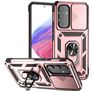 Mobigear Armor Ring Cam Slide Samsung Galaxy A54 Hülle Hardcase Backcover Stoßfest mit Ringhalter und Kamera Slider - Roségold