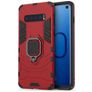 Mobigear Armor Ring Samsung Galaxy S10 Hülle Hardcase Backcover Stoßfest mit Ringhalter - Rot