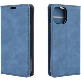 Mobigear Retro Slim iPhone 12 Pro Hülle Klapphülle Geldbörse - Blau