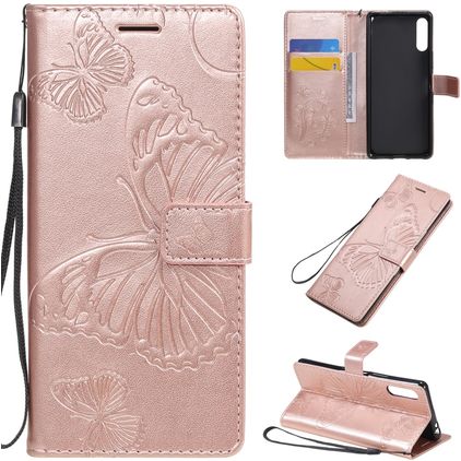 Mobigear Butterfly Sony Xperia L4 Hülle Klapphülle Geldbörse - Roségold