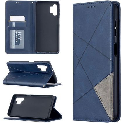 Mobigear Rhombus Slim Samsung Galaxy A32 5G Hülle Klapphülle - Blau