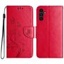 Mobigear Flowers Samsung Galaxy A36 Hülle Klapphülle Geldbörse - Rot