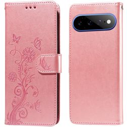 Mobigear Flowers Google Pixel 11 Pro XL Hülle Klapphülle Geldbörse - Pink