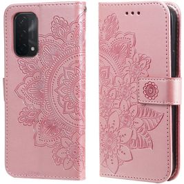 Mobigear Flowers OPPO A74 5G Hülle Klapphülle Geldbörse - Roségold