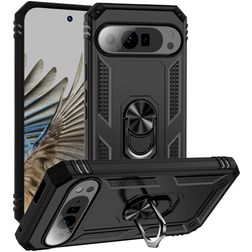 Mobigear Armor Ring Google Pixel 9 Pro XL Hülle Hardcase Backcover Stoßfest mit Ringhalter - Schwarz