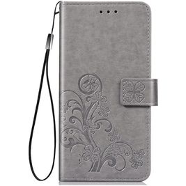 Mobigear Clover Huawei Y6p Hülle Klapphülle Geldbörse - Grau