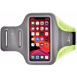 Mobigear Easy Fit Handyhalterung Joggen Huawei P40 Sporthülle Neopren Sportarmband - Grün