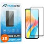 Mobigear Premium OPPO A58 4G Panzerglas Gehärtetes Glas Displayschutz - Hüllenfreundlich - Schwarz (3er Pack)